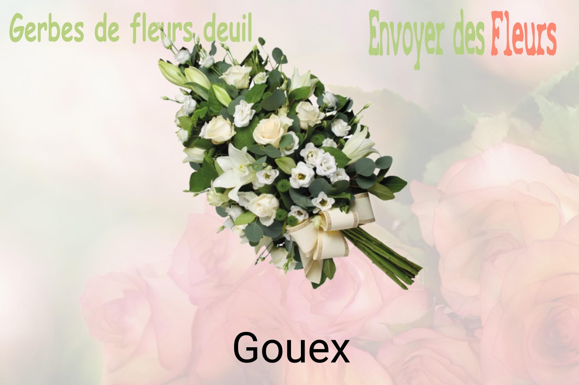 Gerbe de fleurs de deuil livrée à Gouex